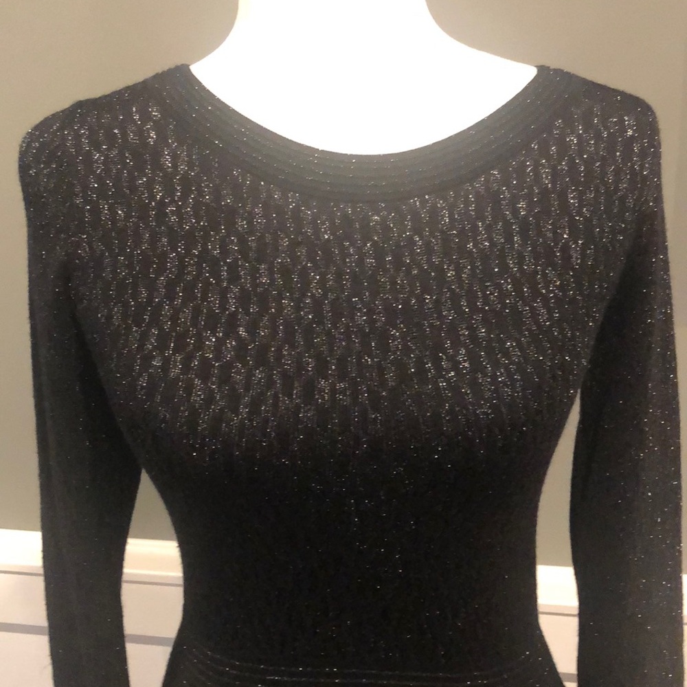 Sandro black dress scoop neck with V neck back - Picture 3 of 5